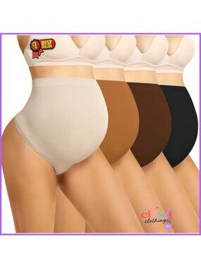 Maternity Thong Underwear Over Bump Seamless Pregnancy Shapewear Support Panties